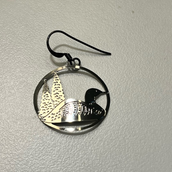 Silver Duck Mallard Earrings - Picture 4 of 4
